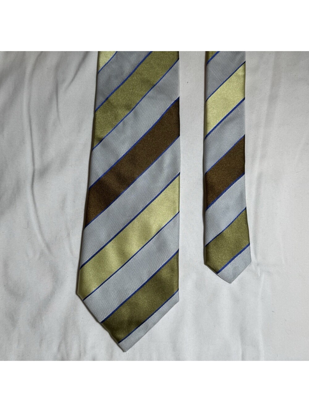 Hugo Boss Men Neck Tie Multicolor Diagonal Stripes 100% Silk Made In Italy